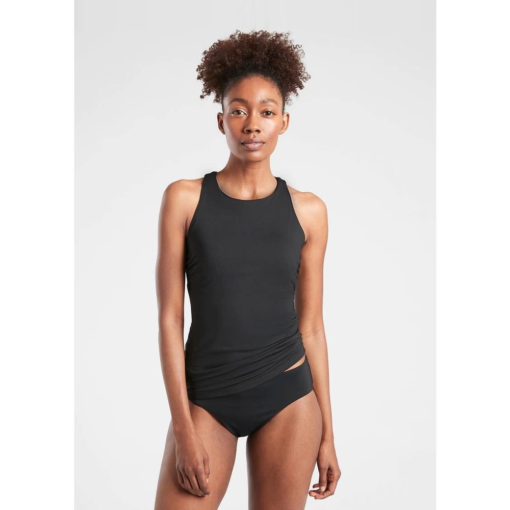 Athleta Black Maldives High Neck Tankini Top 36 BC